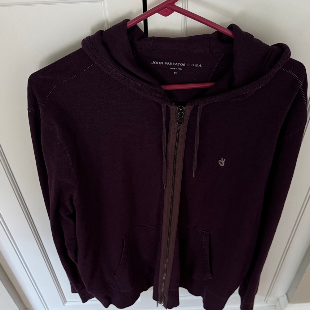 John Varvatos Deep Purple Zip-Up Hoodie